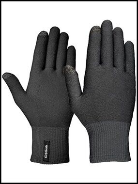 Merino Wool Thermal Liner Gloves Touchscreen Full Finger Cycling